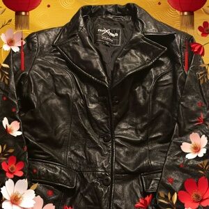 Wilsons Leather Black Trench Coat Jacket soft leather XL fine luxury Size XL